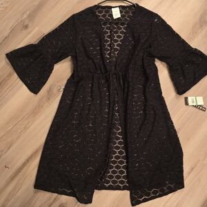 Jantzen Black Eyelet Swim Coverup
